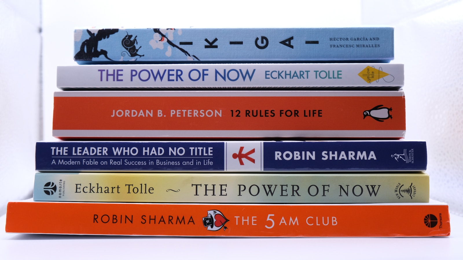 a stack of books sitting on top of each other
